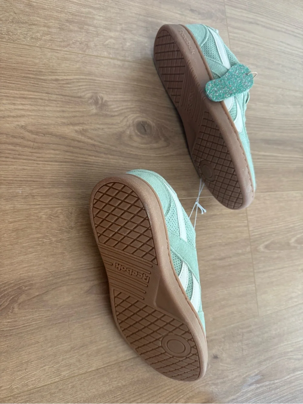 Reebok Suede Sneakers - Sage Green with Brown Gum Sole